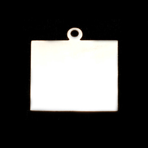 Metal Stamping Blanks Sterling Silver Square w/Top Loop (17.5mm x 19mm), 24g