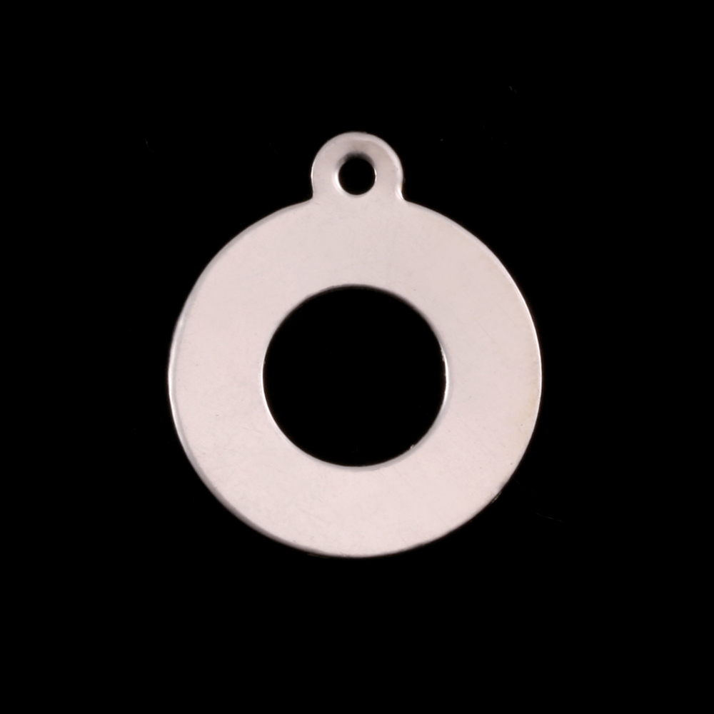 Metal Stamping Blanks Sterling Silver 3/4" Washer, 3/8" ID, w/Top Loop, 24g